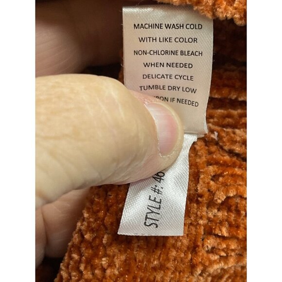Rust‎ Orange Chenille Sweater By Moral Fiber Women’s Sz L - Picture 7 of 13